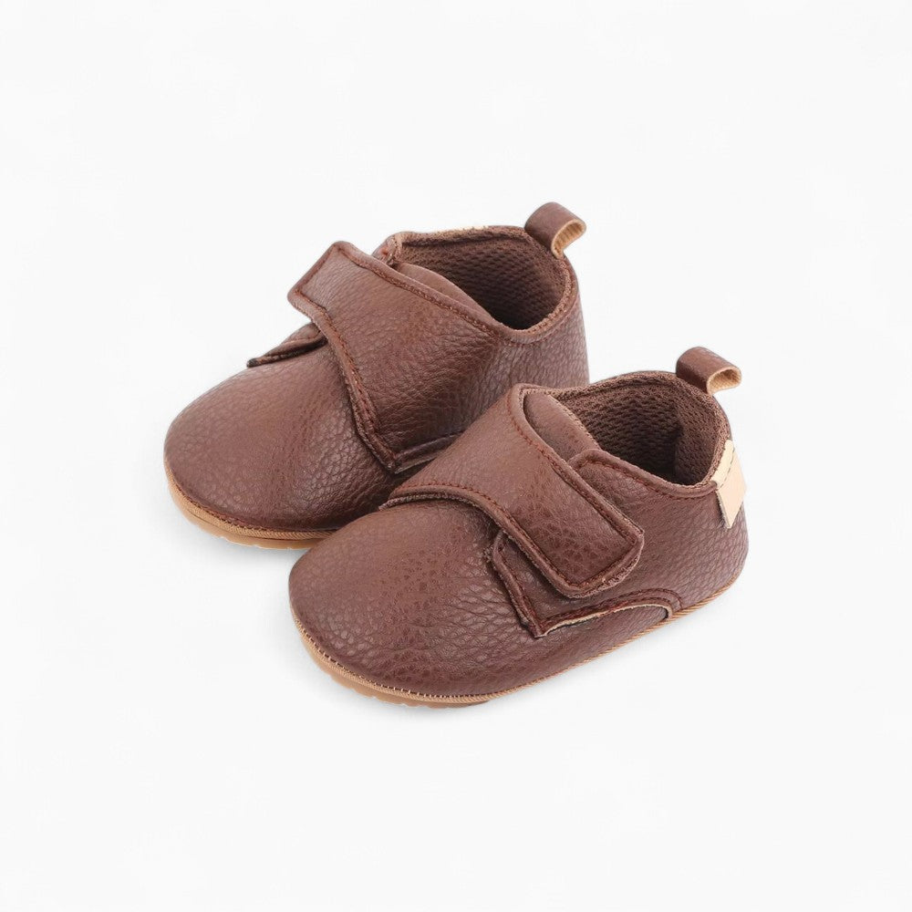 Leather Effect Velcro Loafers with Non-Slip Sole for Baby
