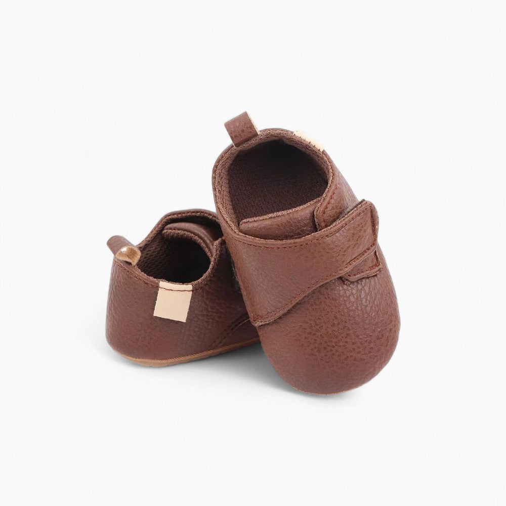 Leather Effect Velcro Loafers with Non-Slip Sole for Baby