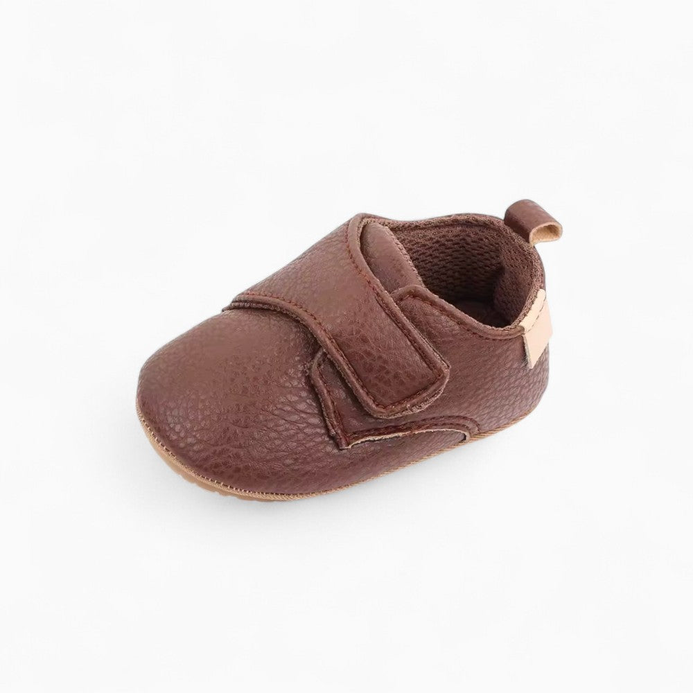 Leather Effect Velcro Loafers with Non-Slip Sole for Baby