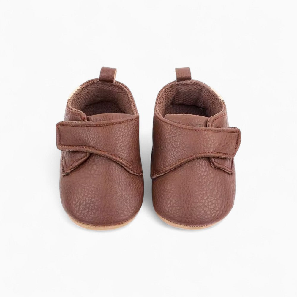 Leather Effect Velcro Loafers with Non-Slip Sole for Baby