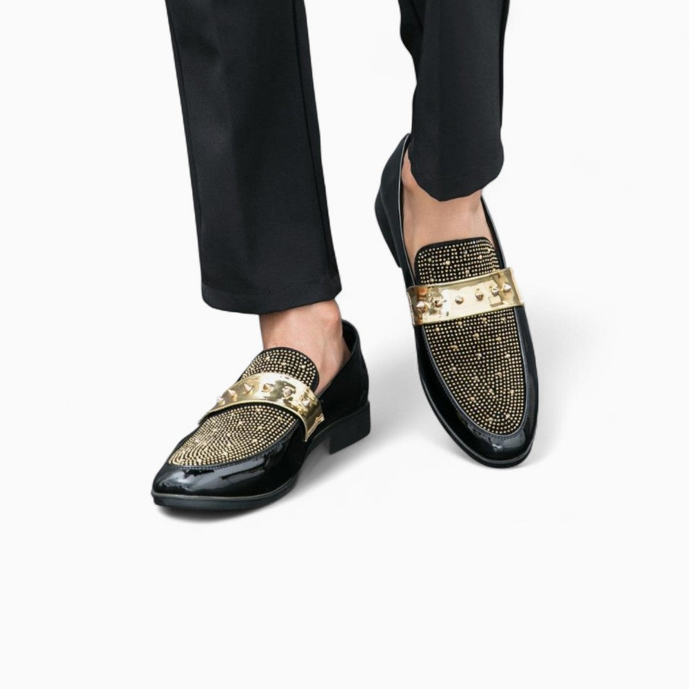Gold Studded Loafers for Men
