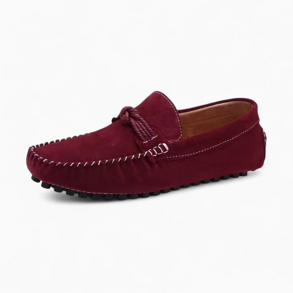 Red Suede Design Loafers for Men