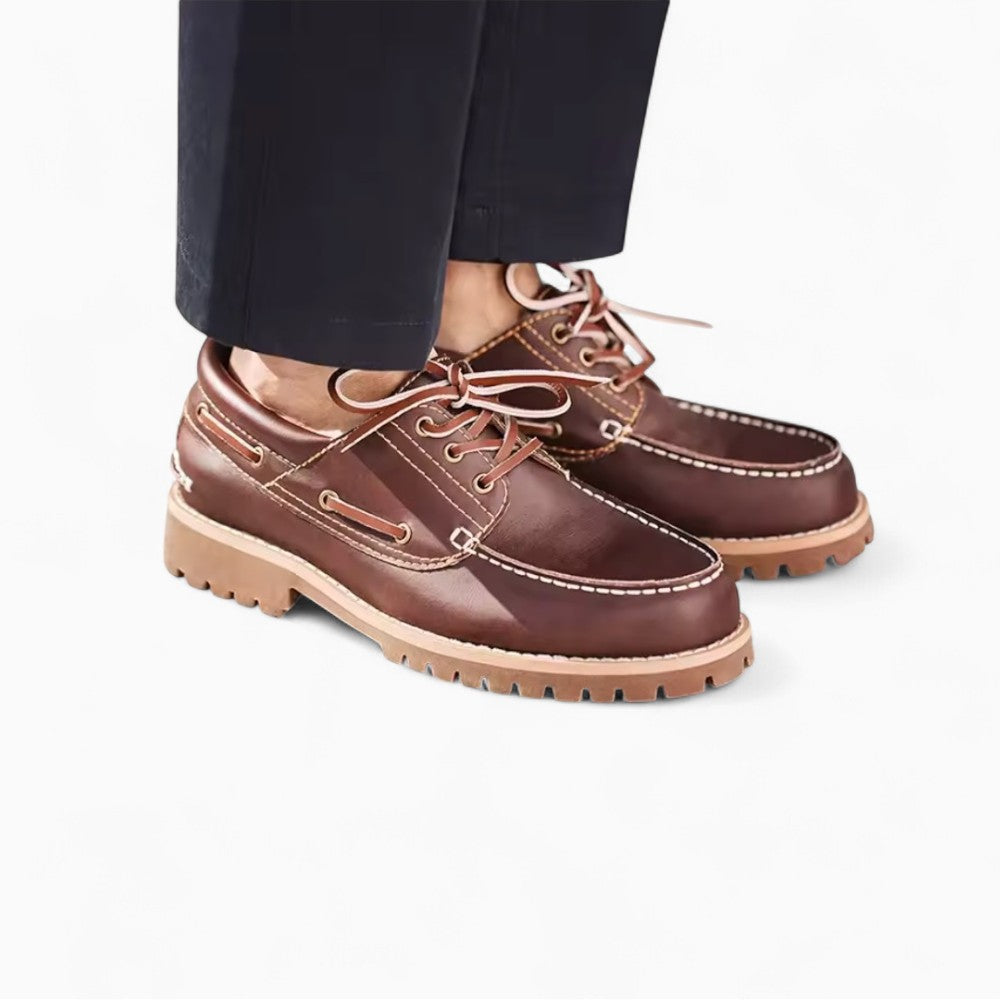 Men's Casual Genuine Leather Platform Loafers