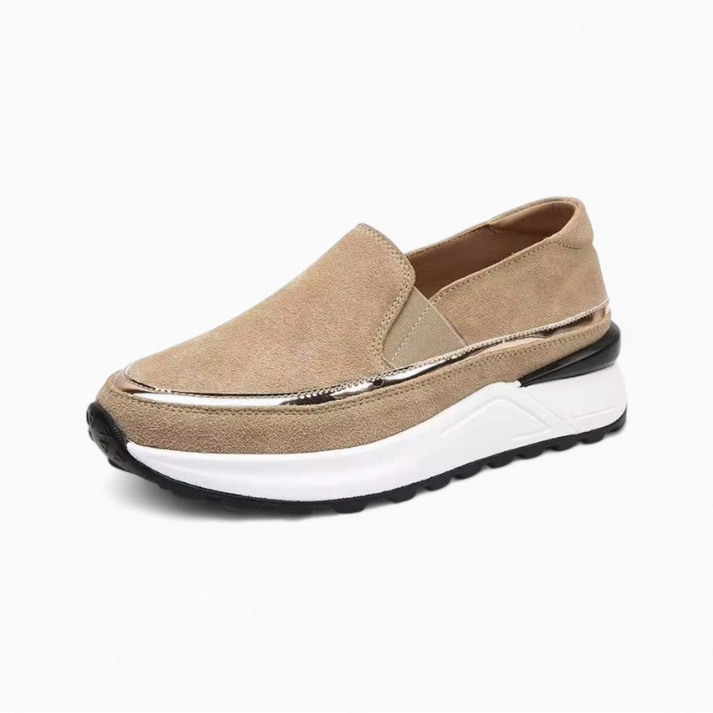 Suede Platform Wedge Loafers