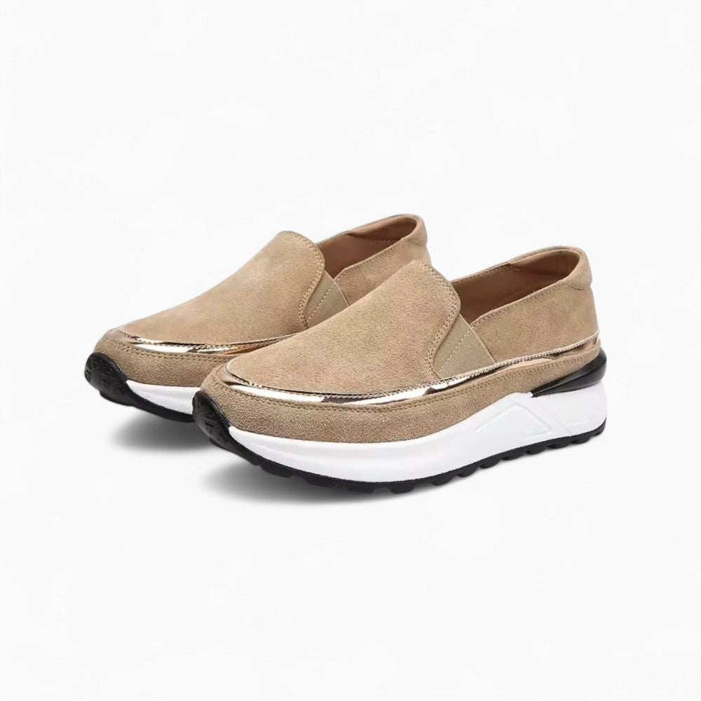 Suede Platform Wedge Loafers