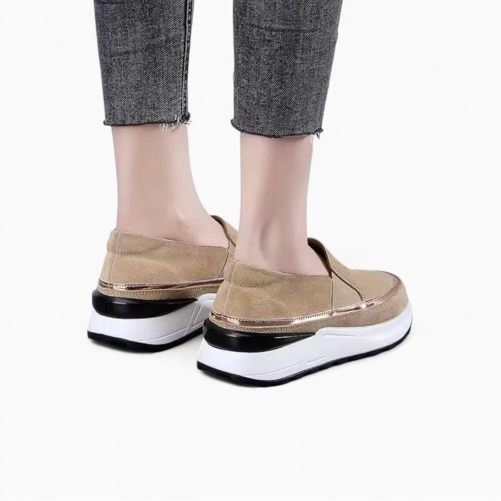 Suede Platform Wedge Loafers