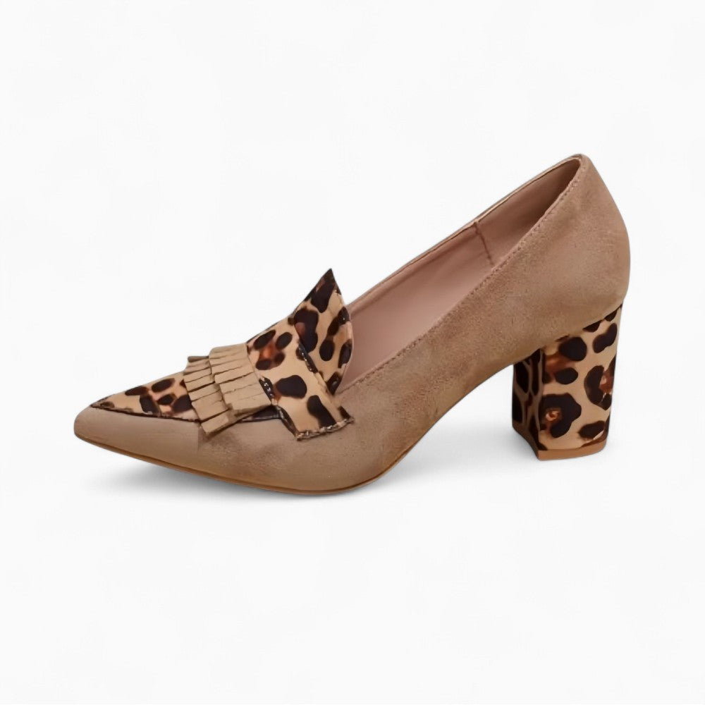 Women's Suede Loafers with High Heels