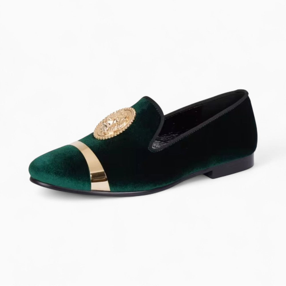 Velvet Wedding Loafers with Tiger Crest