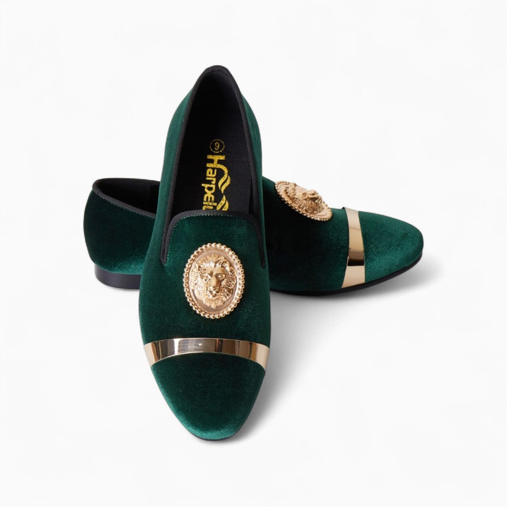 Velvet Wedding Loafers with Tiger Crest