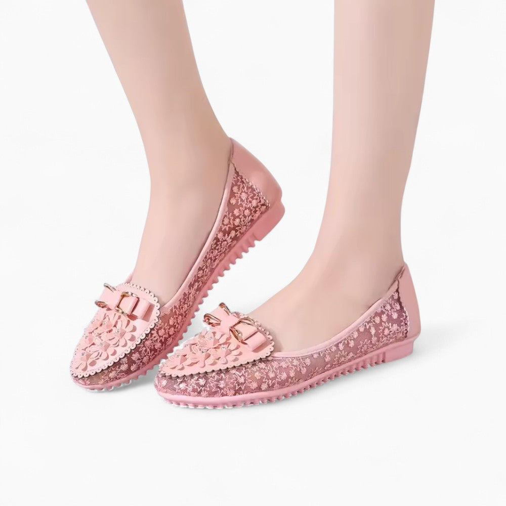 Summer Loafers with Embroidered Flowers for Women