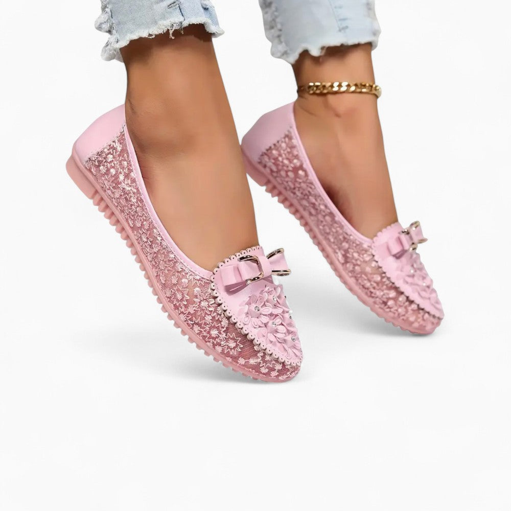 Summer Loafers with Embroidered Flowers for Women