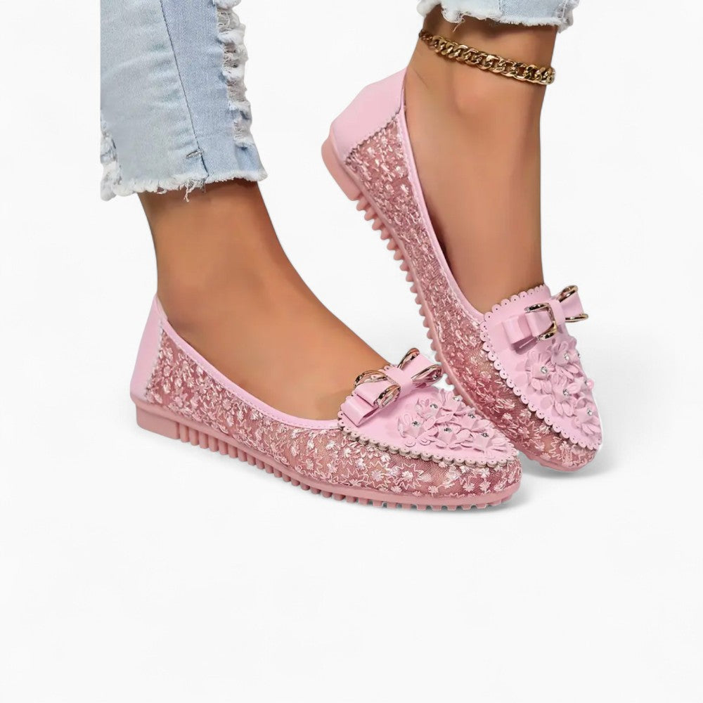 Summer Loafers with Embroidered Flowers for Women