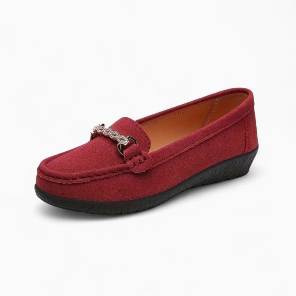 Women's Wedge Loafers in Synthetic Suede