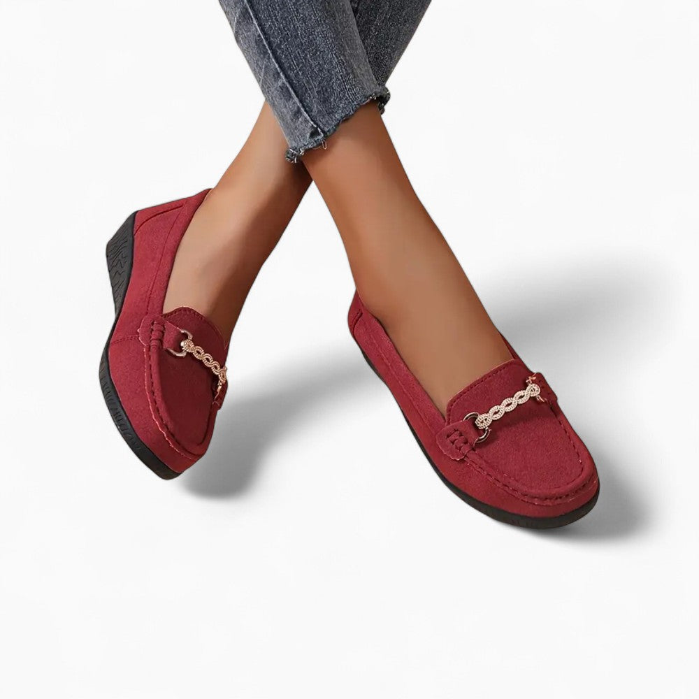 Women's Wedge Loafers in Synthetic Suede