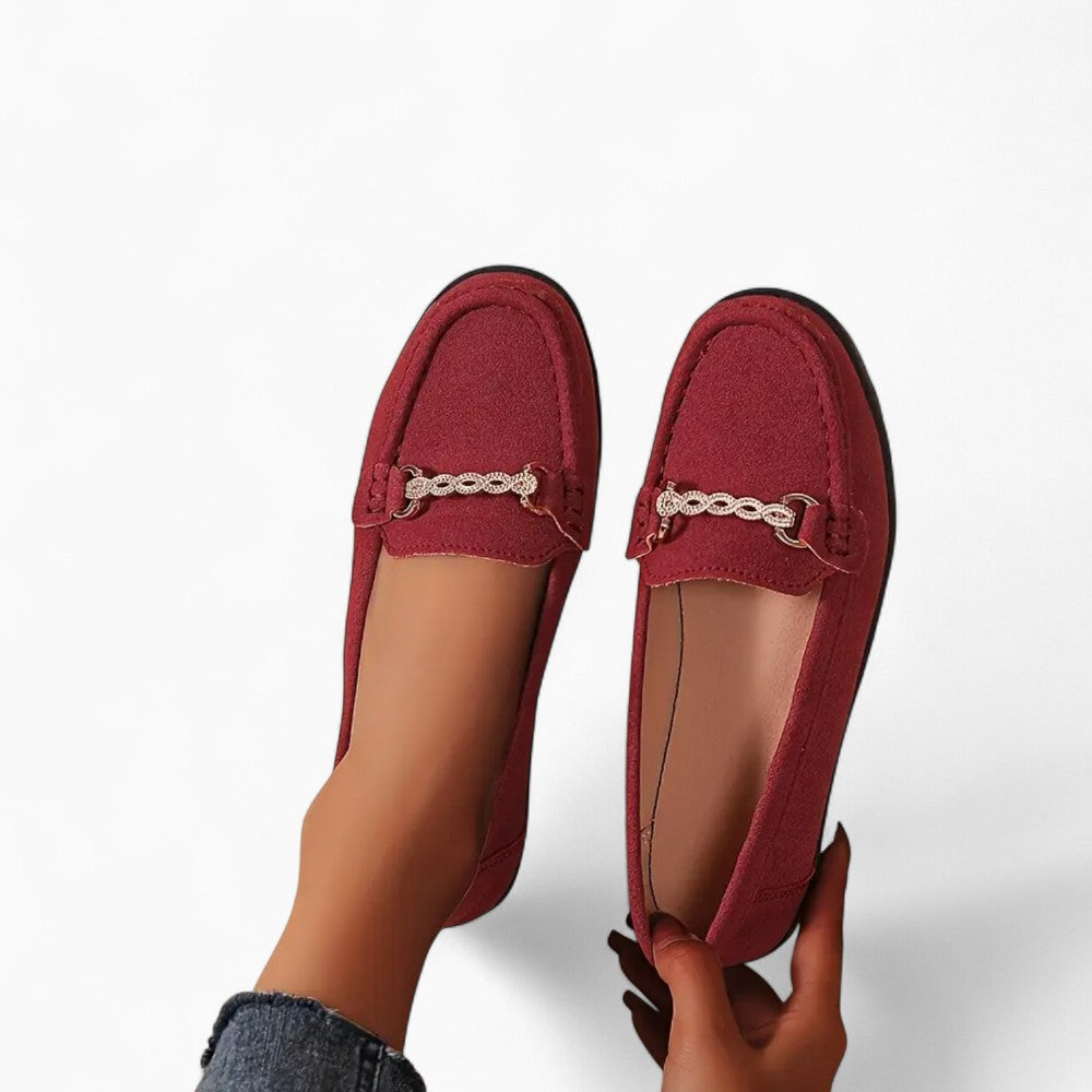 Women's Wedge Loafers in Synthetic Suede