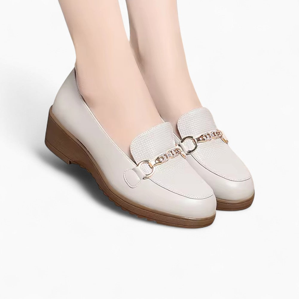 Women's Wedge Loafers in Synthetic Leather