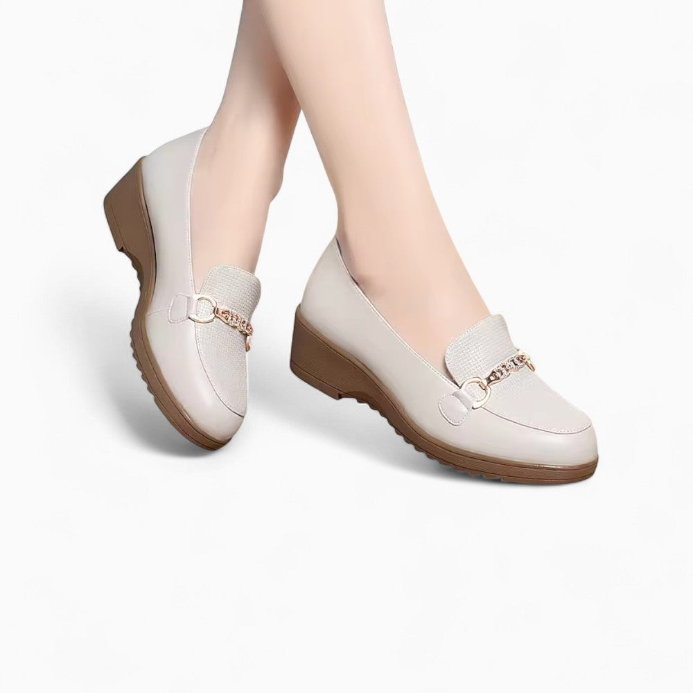 Women's Wedge Loafers in Synthetic Leather