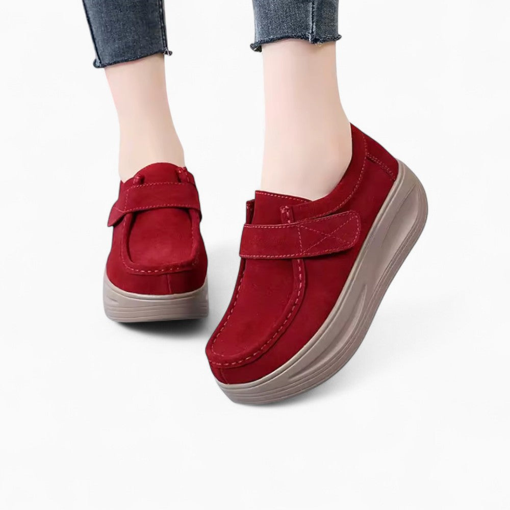 Women's Wedge Loafers with Velcro Closure