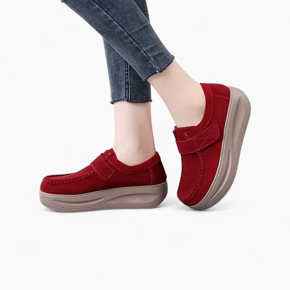 Women's Wedge Loafers with Velcro Closure