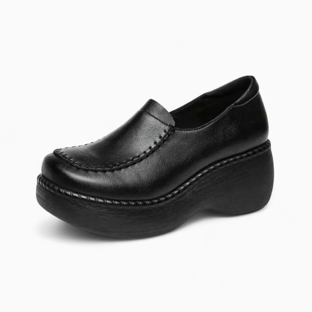 Genuine Leather Wedge Loafers for Women