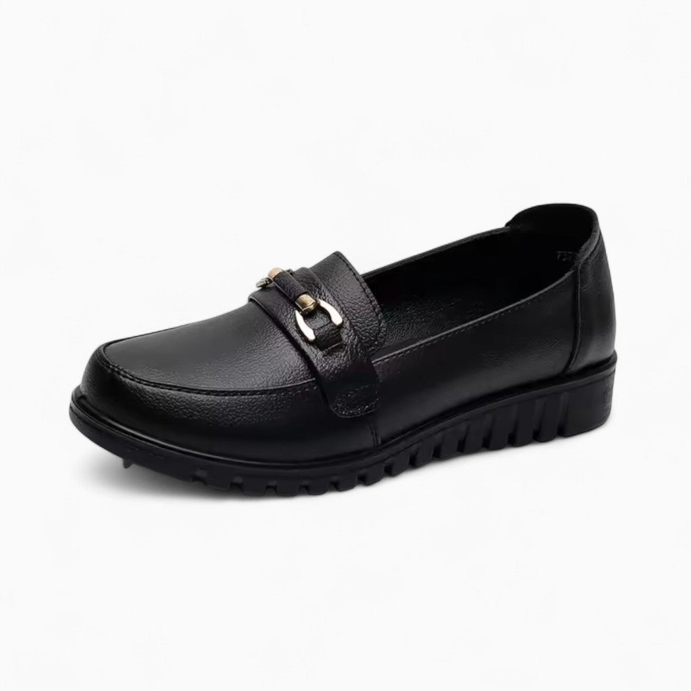 Black-Soled Orthopedic Loafers for Women