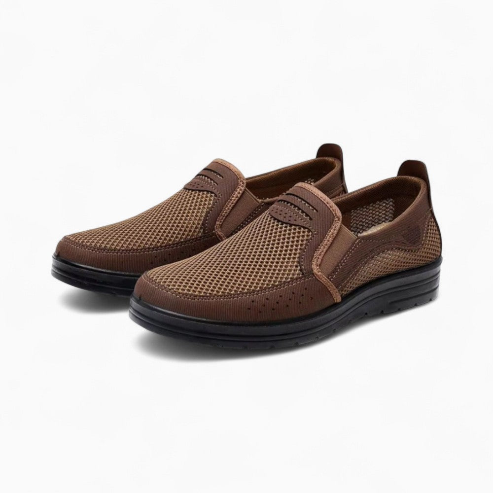 Orthopedic Platform Loafers with Leather Effect