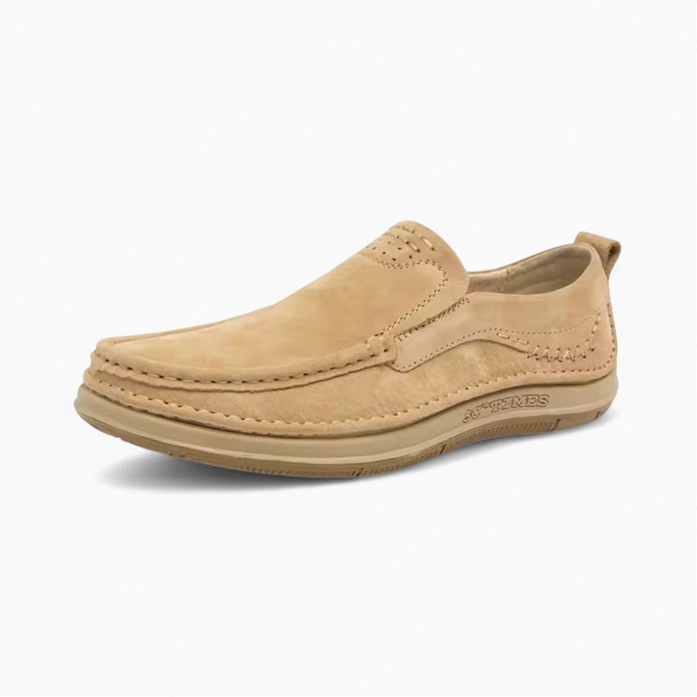 Men's Boat Loafers with Leather Look and Coloured Sole