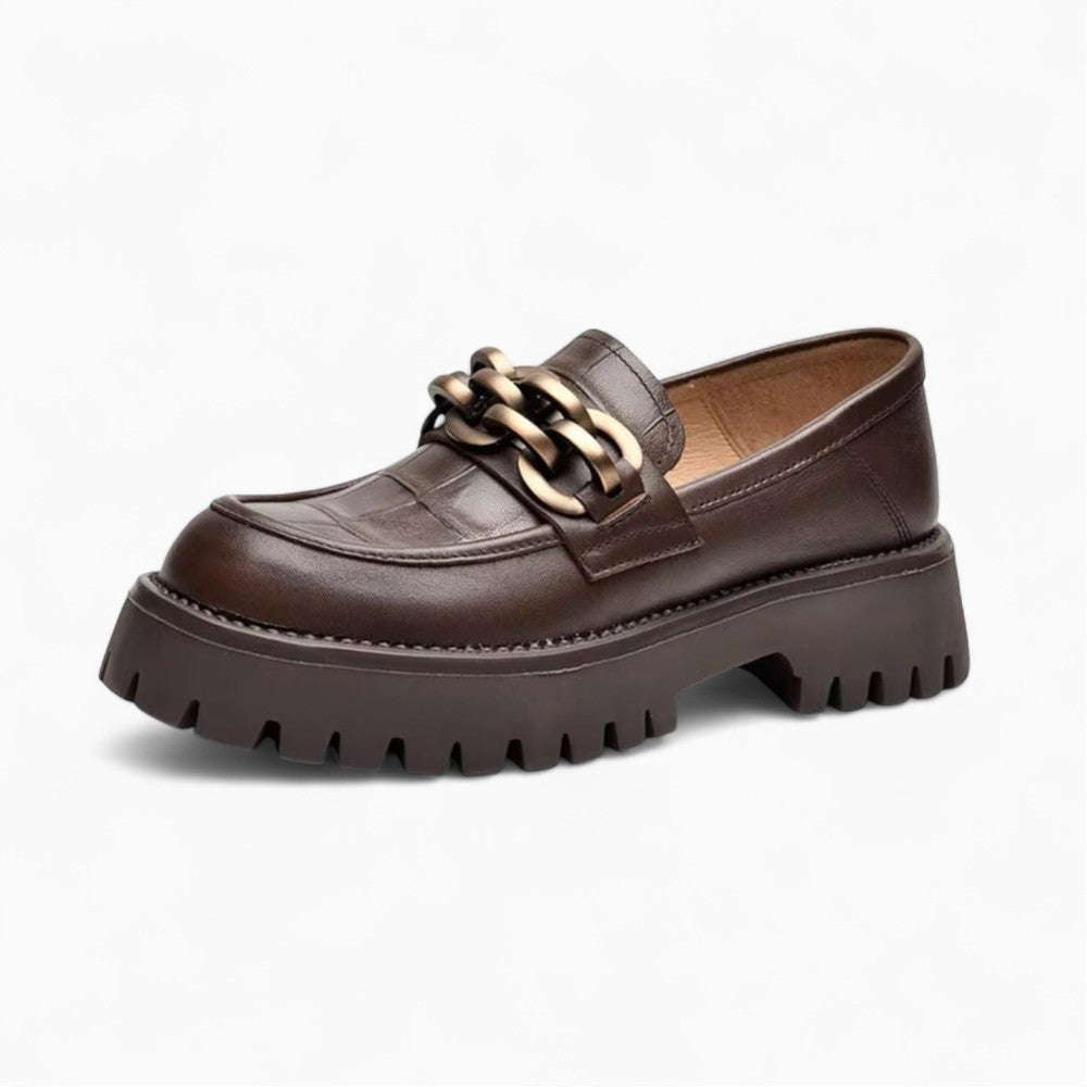 Women’s Loafers with a Gold Metal Chain