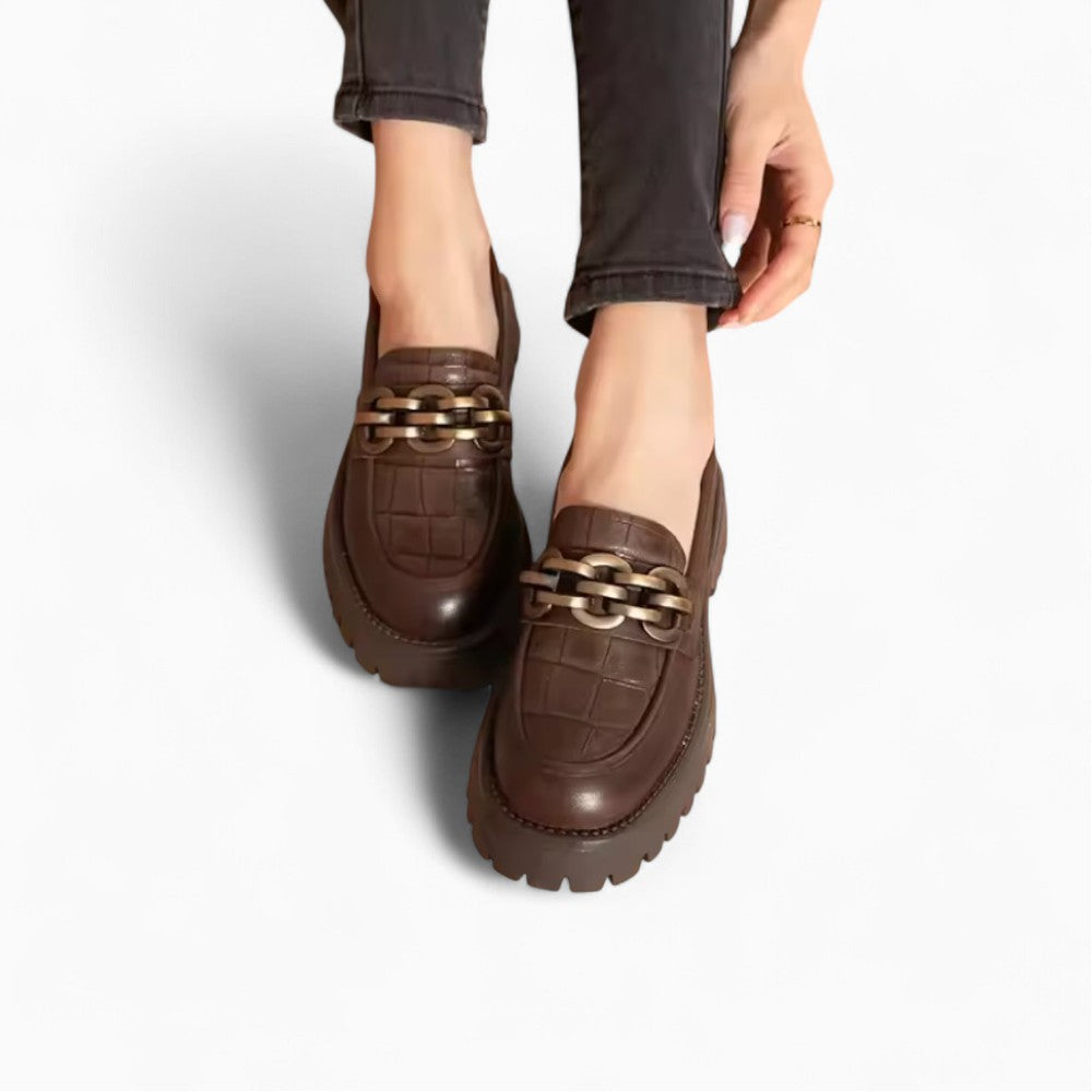 Women’s Loafers with a Gold Metal Chain