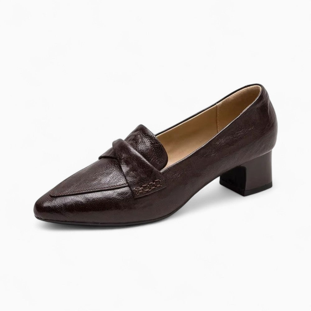 Quilted Top Loafers with Square Heels for Women