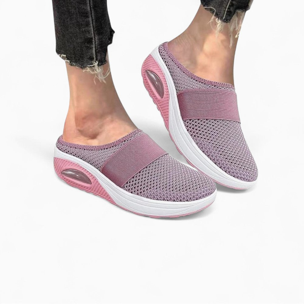 Vintage Style Perforated Loafers with Small Wedge Heel for Women