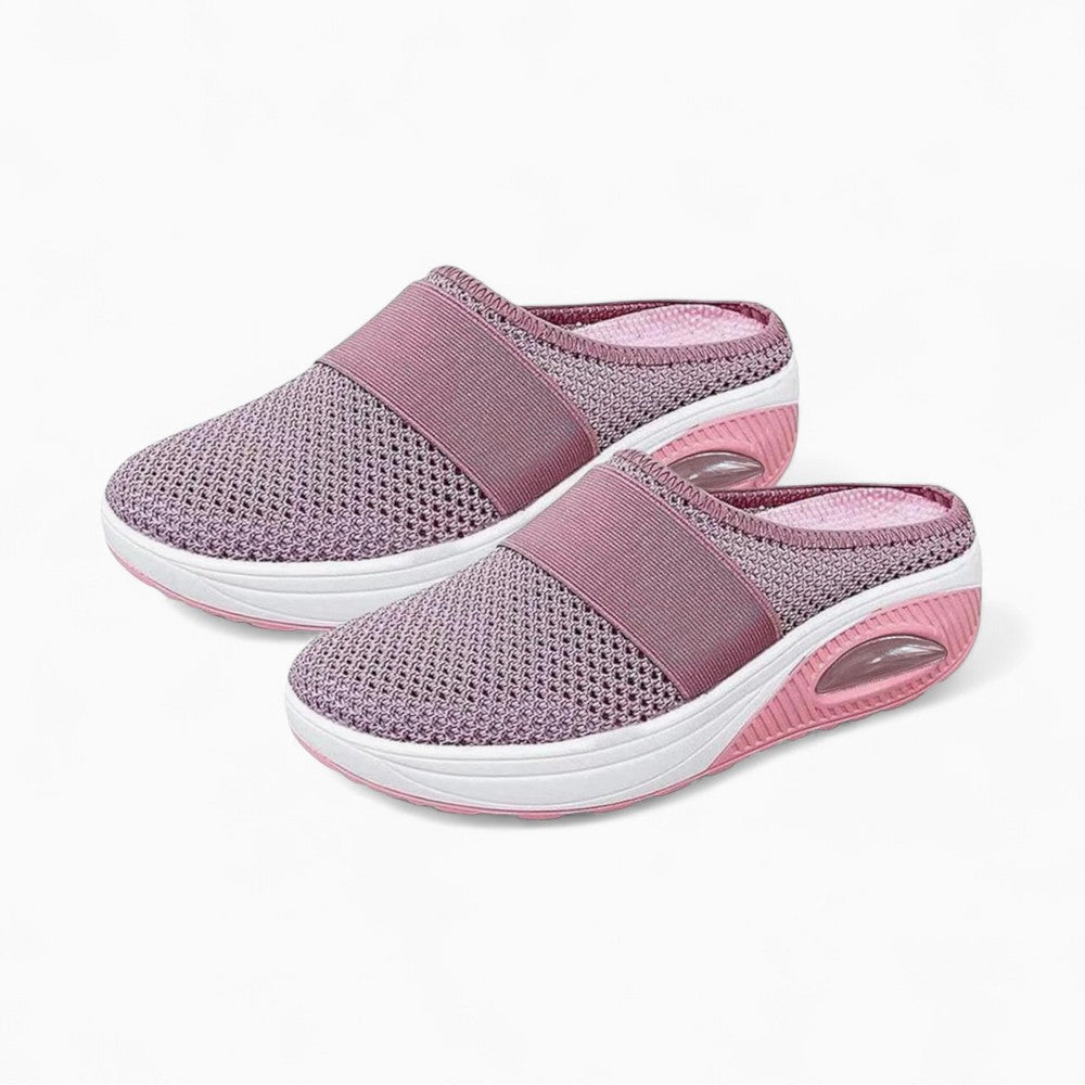 Vintage Style Perforated Loafers with Small Wedge Heel for Women