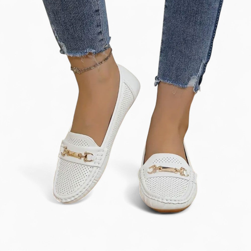Women's Perforated Loafers with Soft Soles