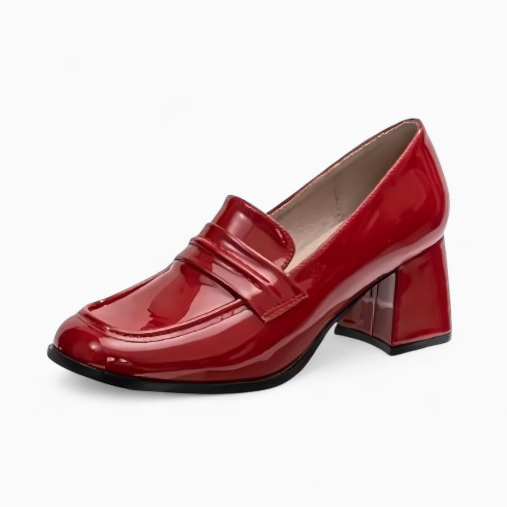 Patent Leather Heeled Loafers