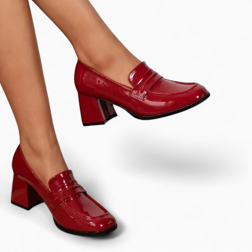 Patent Leather Heeled Loafers