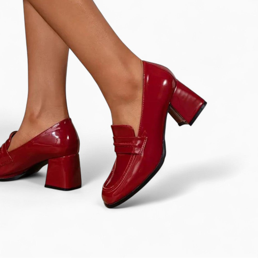 Patent Leather Heeled Loafers