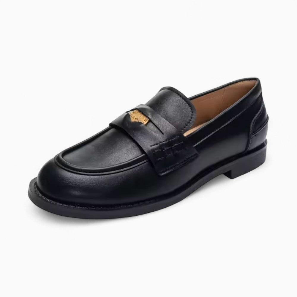 Women’s Black Square Heel Loafers