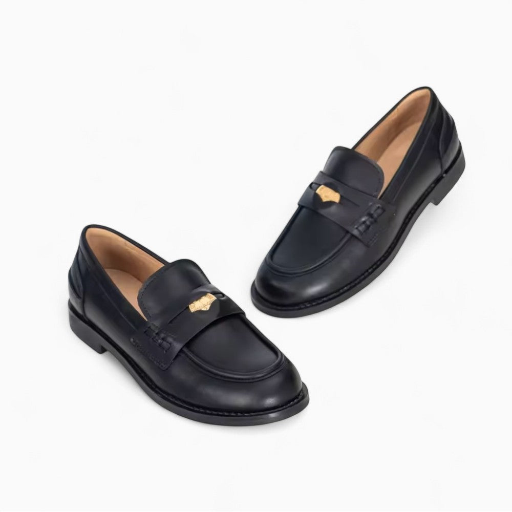 Women’s Black Square Heel Loafers