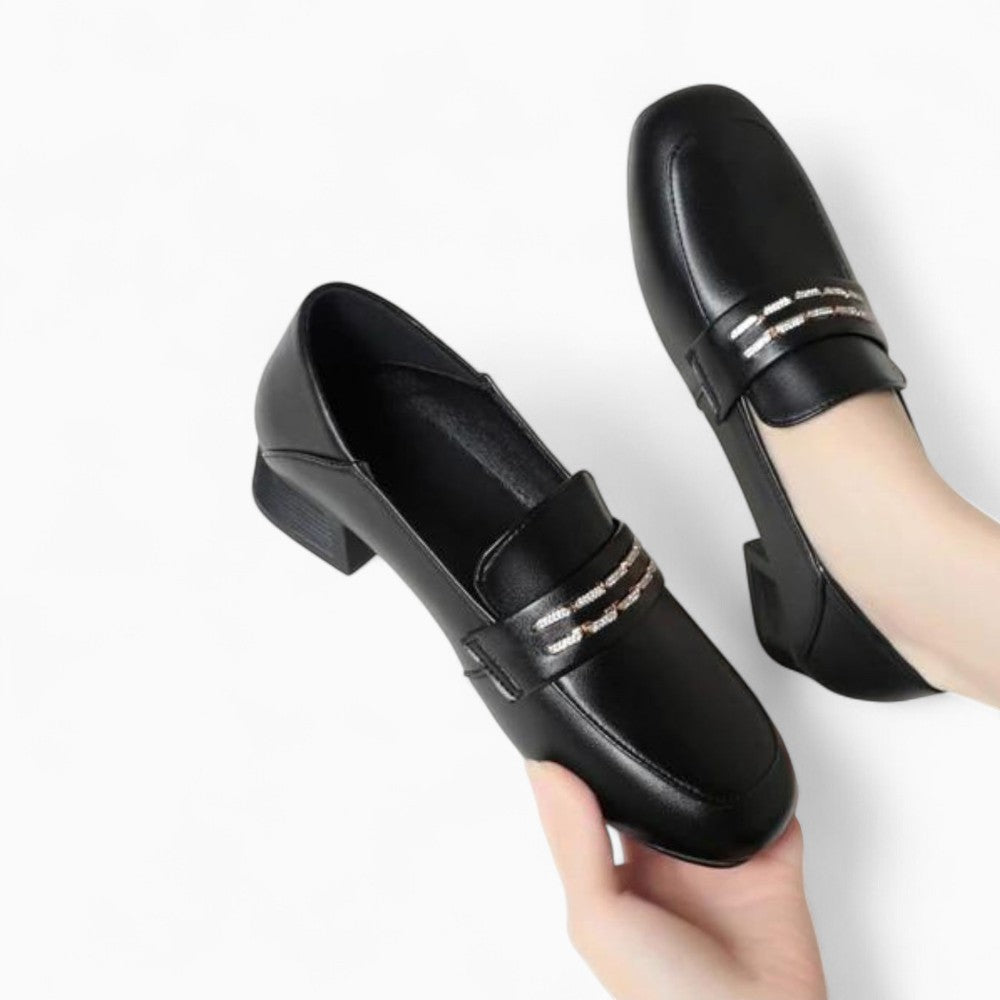 Square Heel Loafers with a Recycled Leather Sole