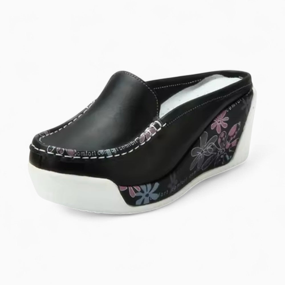 Women’s Wedge Loafers with Floral Patterns