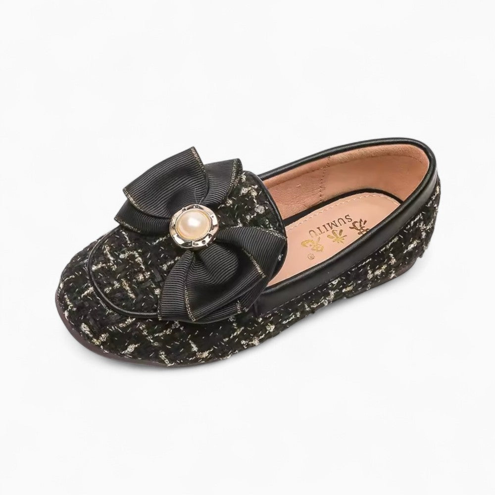 Thick Sole Loafers with Bow and Pin