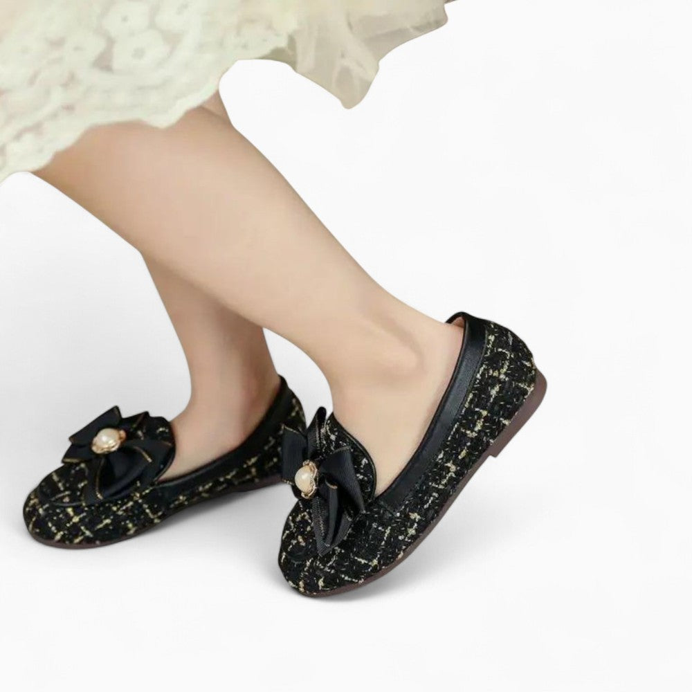 Thick Sole Loafers with Bow and Pin