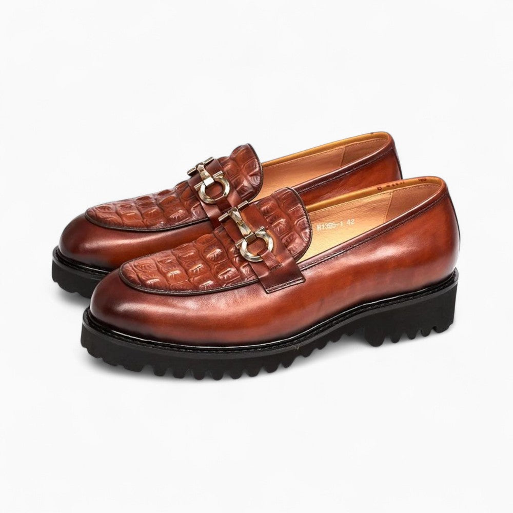 Patent Platform Loafers for Men