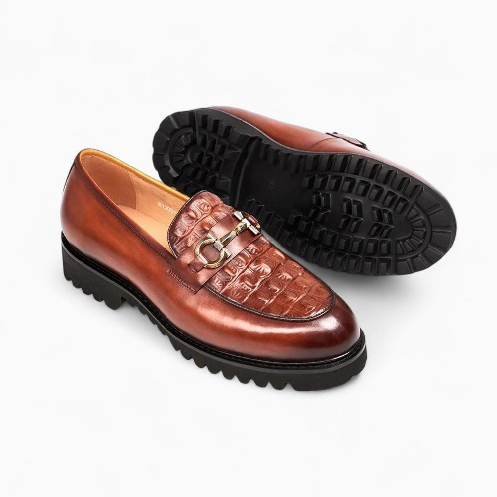 Patent Platform Loafers for Men
