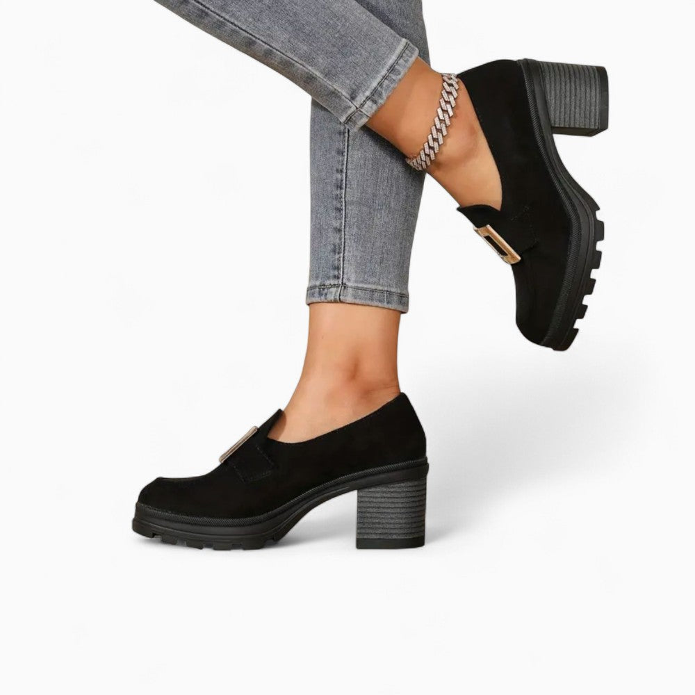 Silver Chain Platform Loafers for Women