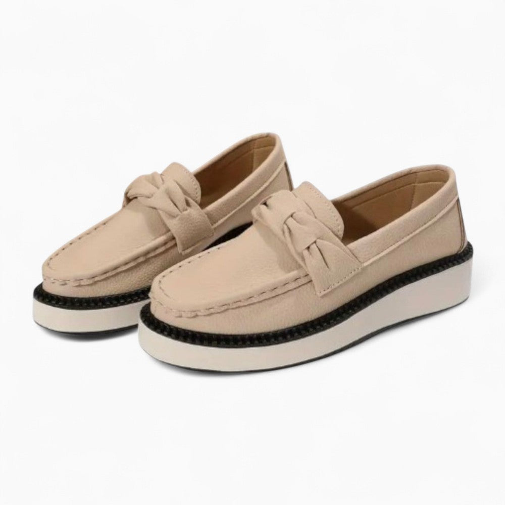 Suede Leather Effect Platform Loafers for Women