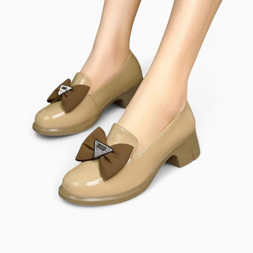 Bow Tie Loafers with Thick Sole
