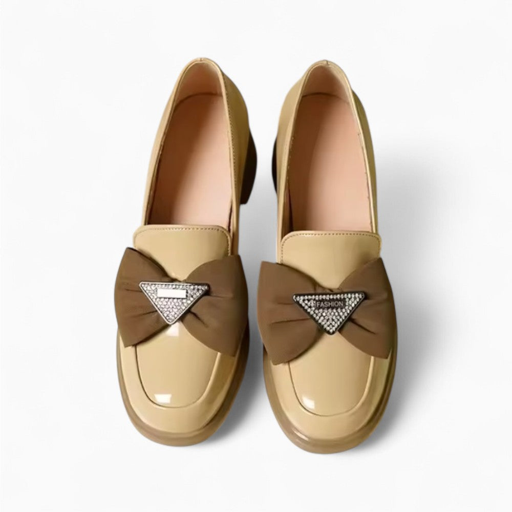 Bow Tie Loafers with Thick Sole