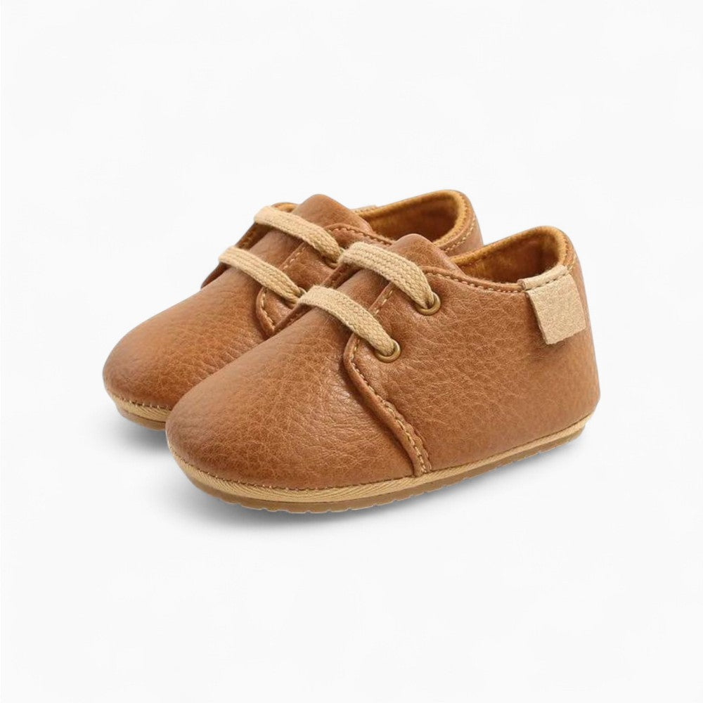Baby Boy Lace-Up Loafers with Soft Sole