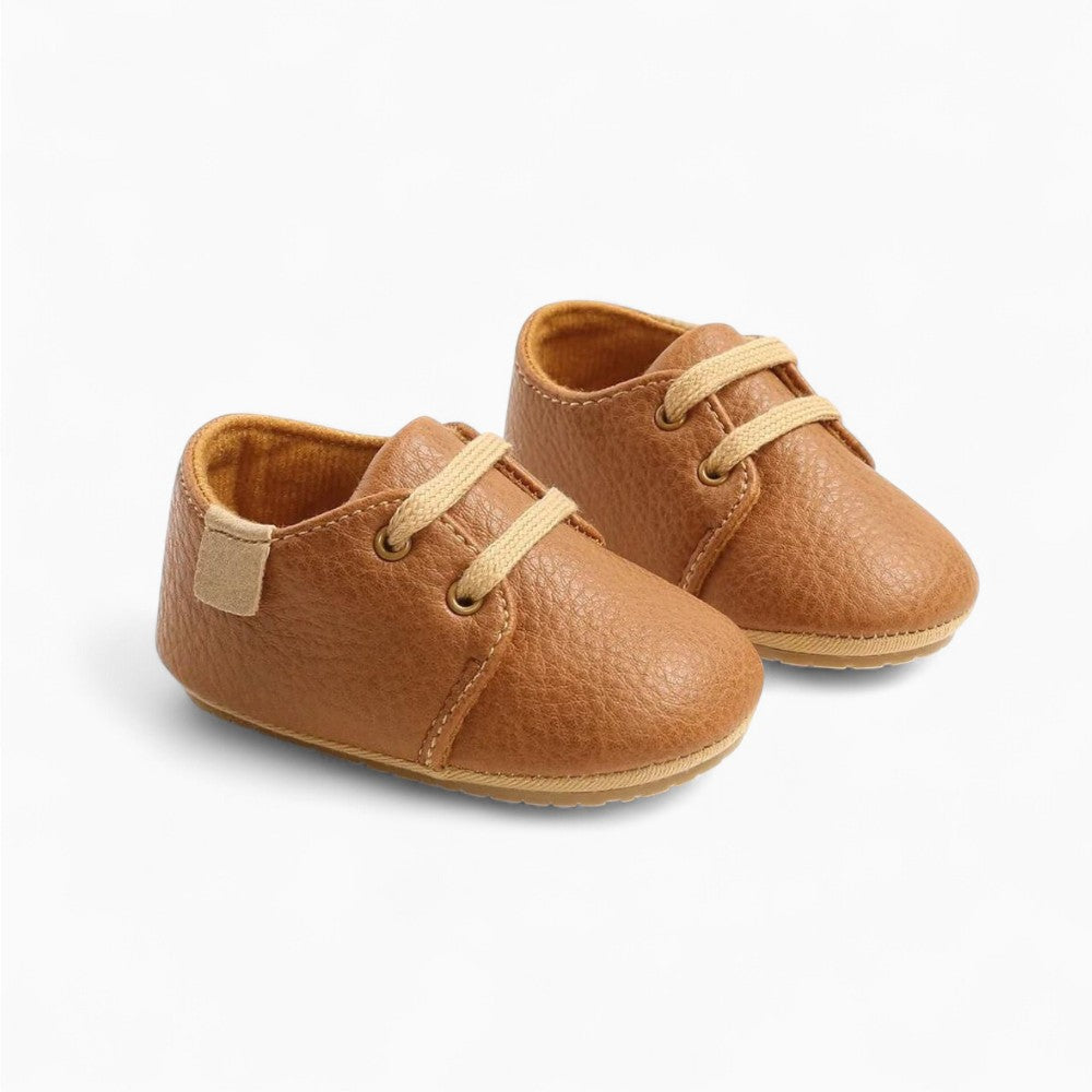 Baby Boy Lace-Up Loafers with Soft Sole